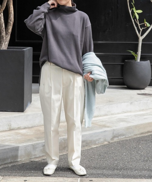 FORK&SPOON(フォークアンドスプーン)の「FORK&SPOON 起毛ワッフルタートルプルオーバー(Tシャツ/カットソー・レディース・ベージュ/オフホワイト/チャコールグレー・1)」の14枚目の写真
