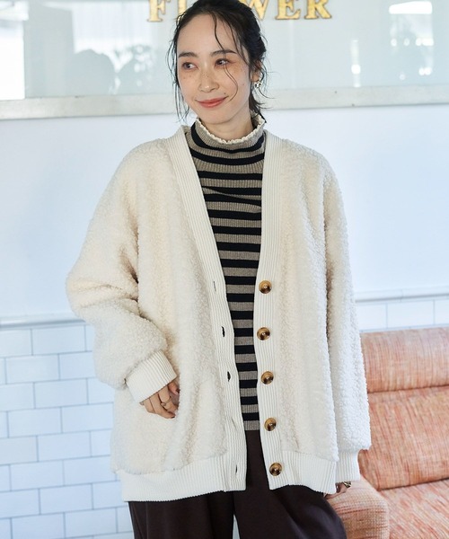 studio CLIP（スタディオクリップ）の「テディボアカーディガン