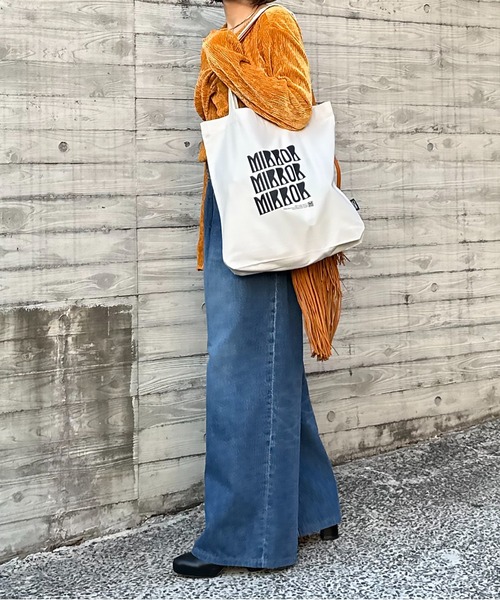 トートバッグ LOGO WOVEN FABRIC SHOPPING BAG セール】RECYCLED SOFT FABRIC MIRRORロゴ トートバッグ（トート
