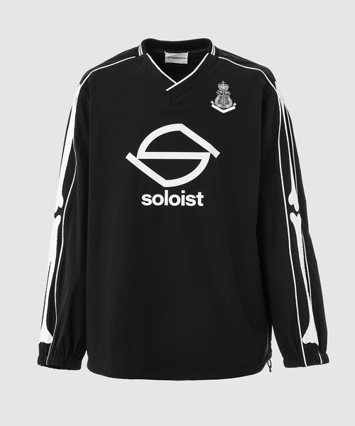 TAKAHIROMIYASHITATheSoloIst.(タカヒロミヤシタザソロイスト)の「back gusset sleeve v-neck football shirt.(bone type02)(その他トップス・メンズ・ブラック×ホワイト/ブラック×ブラック・46/44)」の2枚目の写真