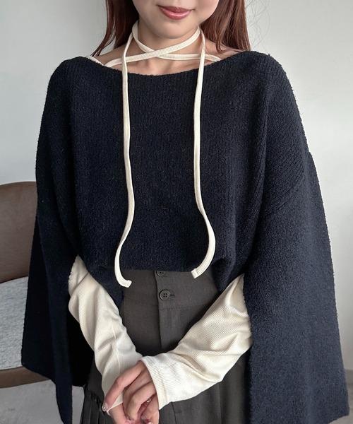 soie by apres jour mignon(ソワバイアプレジュールミニョン)の「【soie by apres jour mignon】デザインカットソー【ZOZOTOWN限定アイテム】(Tシャツ/カットソー・レディース・アイボリー/ブラック・SMALL/MEDIUM)」の6枚目の写真
