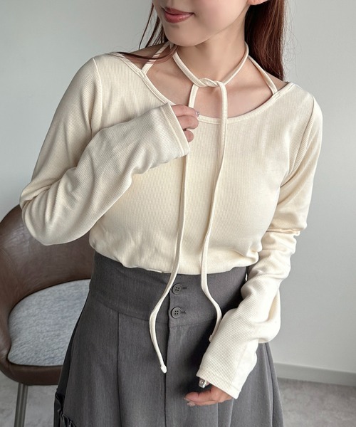 soie by apres jour mignon(ソワバイアプレジュールミニョン)の「【soie by apres jour mignon】デザインカットソー【ZOZOTOWN限定アイテム】(Tシャツ/カットソー・レディース・アイボリー/ブラック・SMALL/MEDIUM)」の15枚目の写真