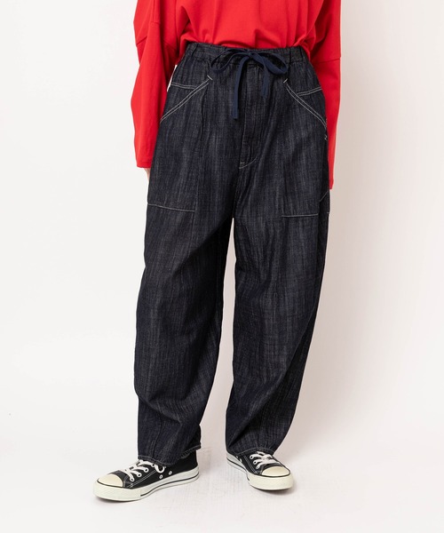 URCH RNA(アーチ アールエヌエー)の「R4169 コックさんのアトリエパンツ(デニムパンツ・レディース・ラベンダー/ワンウォッシュ/ナチュラル/スミクロ/グリーン・MEDIUM)」の21枚目の写真