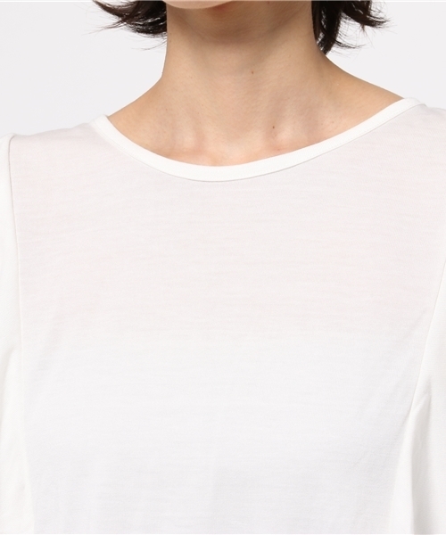 OUTLET(アウトレット)の「【Ciaopanic】T/R天竺×シャドーチェックプルオーバー(Tシャツ/カットソー・レディース・ホワイト/グレー・FREE)」の6枚目の写真