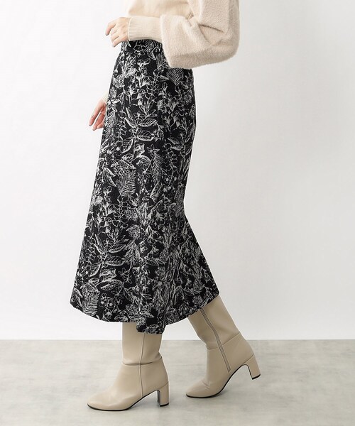 index（インデックス）の「◆ボタニカルAラインフレアスカート【洗濯機洗い可】（スカート・レディース・ブルー系/アイボリー系/ブラック系・38/40/42/36）」の10枚目の写真
