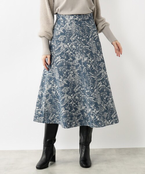 index（インデックス）の「◆ボタニカルAラインフレアスカート【洗濯機洗い可】（スカート・レディース・ブルー系/アイボリー系/ブラック系・38/40/42/36）」の13枚目の写真