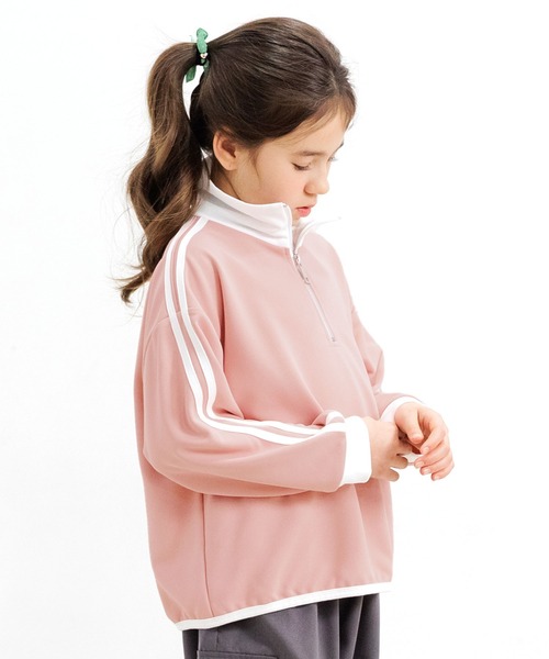 Bee des Bee（ビーデスビー）の「ハーフジップ プルオーバー（スウェット・キッズ・ブラック/杢グレー/ホワイト/ピンク/ブルー/ライラック/ベージュ/ブルー系その他・110cm/120cm/130cm/140cm/150cm/100cm）」の8枚目の写真