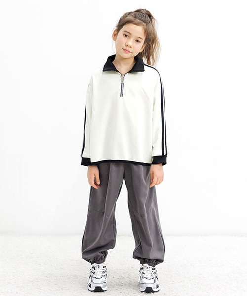 Bee des Bee（ビーデスビー）の「ハーフジップ プルオーバー（スウェット・キッズ・ブラック/杢グレー/ホワイト/ピンク/ブルー/ライラック/ベージュ/ブルー系その他・110cm/120cm/130cm/140cm/150cm/100cm）」の12枚目の写真