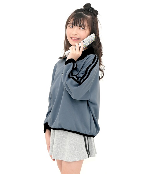 Bee des Bee（ビーデスビー）の「ハーフジップ プルオーバー（スウェット・キッズ・ブラック/杢グレー/ホワイト/ピンク/ブルー/ライラック/ベージュ/ブルー系その他・110cm/120cm/130cm/140cm/150cm/100cm）」の17枚目の写真