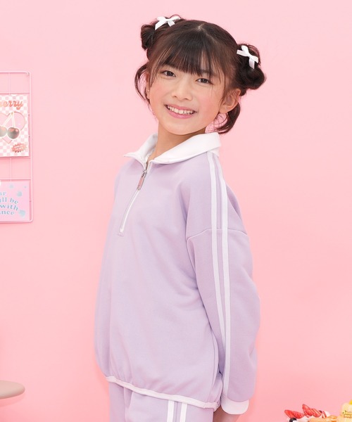 Bee des Bee（ビーデスビー）の「ハーフジップ プルオーバー（スウェット・キッズ・ブラック/杢グレー/ホワイト/ピンク/ブルー/ライラック/ベージュ/ブルー系その他・110cm/120cm/130cm/140cm/150cm/100cm）」の21枚目の写真