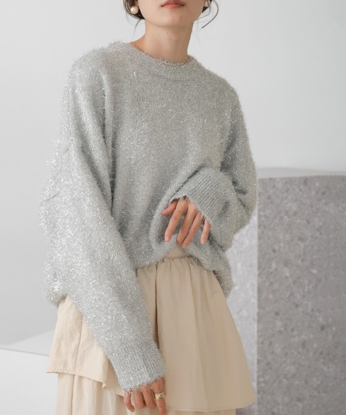 Bab（バブ）の「ラメニットプルオーバー（ニット/セーター・レディース・ゴールド/シルバー・FREE）」の7枚目の写真