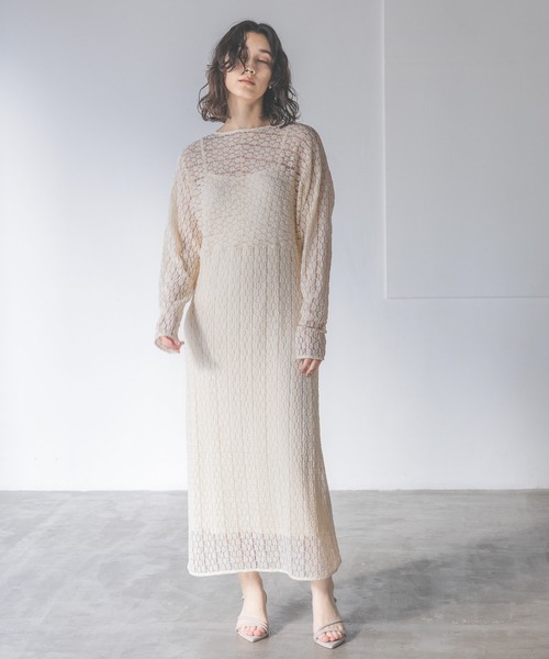 A part by(アパートバイ)の「ソウレースIラインワンピース(ワンピース・レディース・ブラック/アイボリー・FREE)」の2枚目の写真