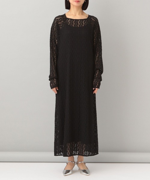 A part by(アパートバイ)の「ソウレースIラインワンピース(ワンピース・レディース・ブラック/アイボリー・FREE)」の8枚目の写真