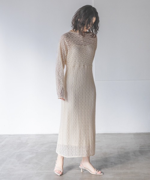 A part by(アパートバイ)の「ソウレースIラインワンピース(ワンピース・レディース・ブラック/アイボリー・FREE)」の20枚目の写真