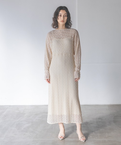 A part by(アパートバイ)の「ソウレースIラインワンピース(ワンピース・レディース・ブラック/アイボリー・FREE)」の21枚目の写真