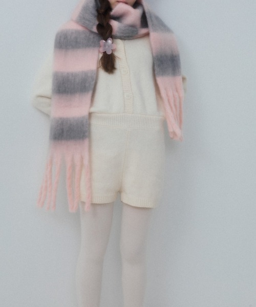 whim(ウィム)の「【NEW】Chiffon border muffler(マフラー・レディース・グレー/ホワイト×ピンク/グレー×ピンク・FREE)」の16枚目の写真