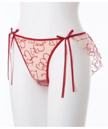 【PEACH JOHN】ハートチュールノンワイヤーブラセットベージュ&ブラック PEACH JOHN（ピーチジョン）の「ハートチュールノンワイヤーブラ