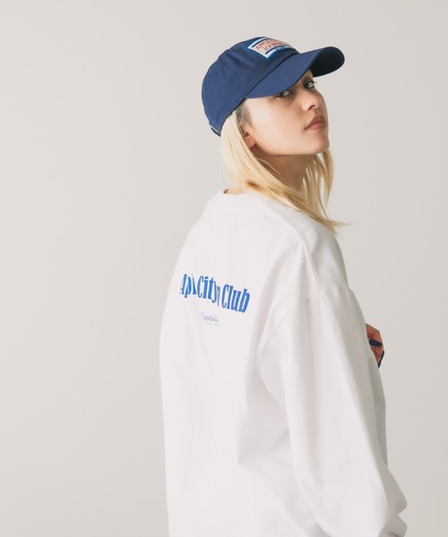 PARROTT CANVAS(パロットキャンバス)の「PARROTT CANVAS/パロットキャンバス Run Club L/S Tee Tシャツ(Tシャツ/カットソー・メンズ・オフホワイト/ネイビー・FREE)」の2枚目の写真