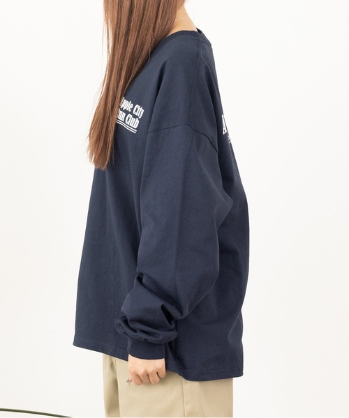 PARROTT CANVAS(パロットキャンバス)の「PARROTT CANVAS/パロットキャンバス Run Club L/S Tee Tシャツ(Tシャツ/カットソー・メンズ・オフホワイト/ネイビー・FREE)」の4枚目の写真