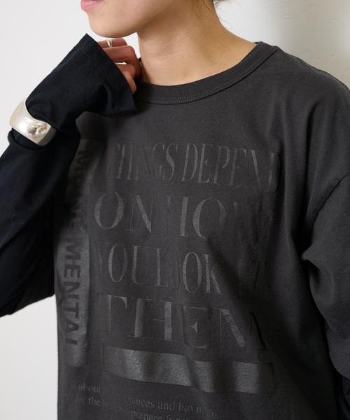FRAMeWORK(フレームワーク)の「PRINT TEE(Tシャツ/カットソー・レディース・チャコールグレー/ベージュ/ホワイト・FREE)」の13枚目の写真