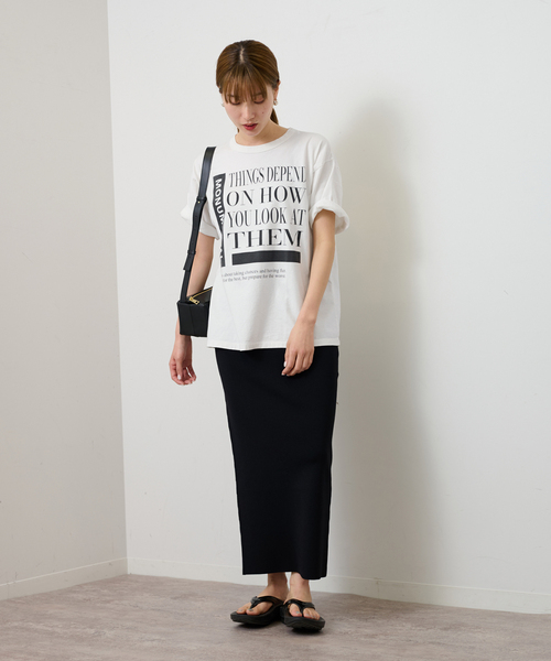 FRAMeWORK(フレームワーク)の「PRINT TEE(Tシャツ/カットソー・レディース・チャコールグレー/ベージュ/ホワイト・FREE)」の21枚目の写真