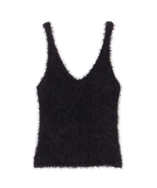 FREE'S MART（フリーズマート）の「◆フェザーニットタンクトップ（ベスト・レディース・ブラック/ホワイト/オレンジ・FREE）」の4枚目の写真