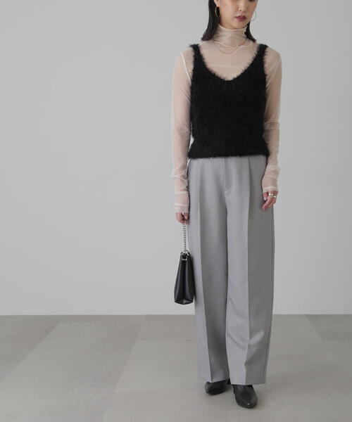 FREE'S MART（フリーズマート）の「◆フェザーニットタンクトップ（ベスト・レディース・ブラック/ホワイト/オレンジ・FREE）」の11枚目の写真