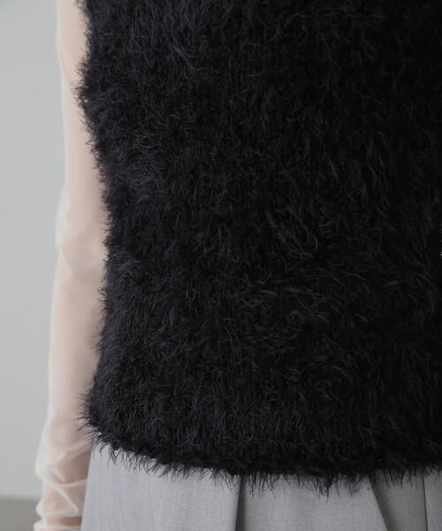 FREE'S MART（フリーズマート）の「◆フェザーニットタンクトップ（ベスト・レディース・ブラック/ホワイト/オレンジ・FREE）」の10枚目の写真