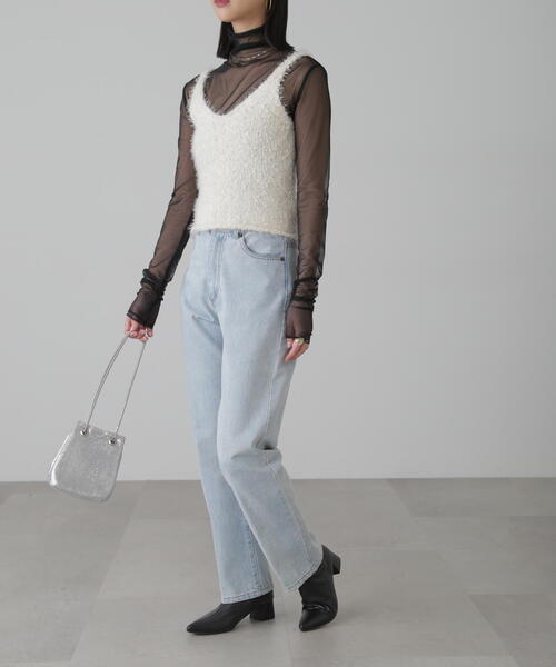 FREE'S MART（フリーズマート）の「◆フェザーニットタンクトップ（ベスト・レディース・ブラック/ホワイト/オレンジ・FREE）」の15枚目の写真