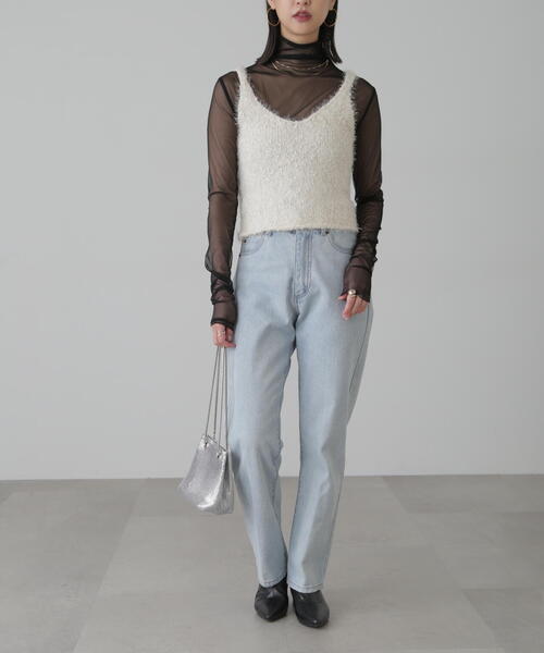 FREE'S MART（フリーズマート）の「◆フェザーニットタンクトップ（ベスト・レディース・ブラック/ホワイト/オレンジ・FREE）」の19枚目の写真