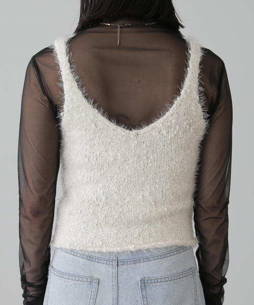 FREE'S MART（フリーズマート）の「◆フェザーニットタンクトップ（ベスト・レディース・ブラック/ホワイト/オレンジ・FREE）」の20枚目の写真