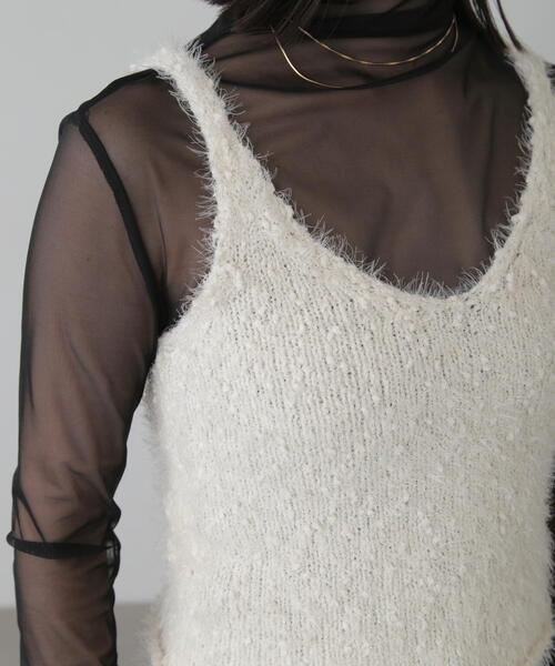 FREE'S MART（フリーズマート）の「◆フェザーニットタンクトップ（ベスト・レディース・ブラック/ホワイト/オレンジ・FREE）」の21枚目の写真