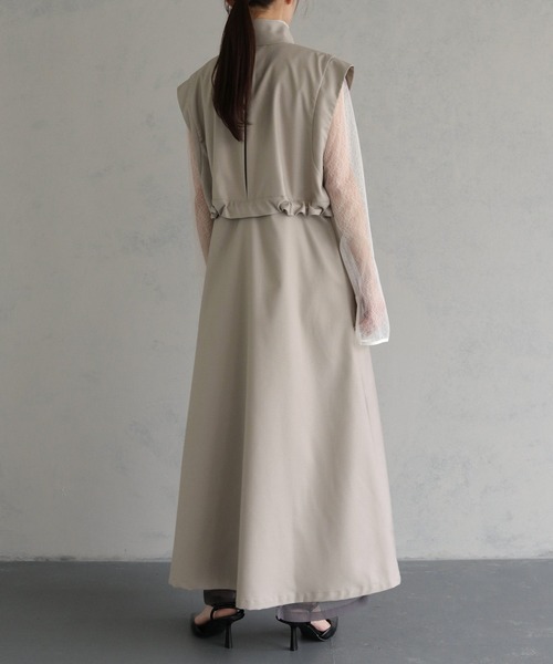 &g'aime（アンジェム）の「【&g'aime】4WAYスタンドカラーツイルコート（モッズコート・レディース・ブラック/グレイッシュベージュ・FREE）」の17枚目の写真