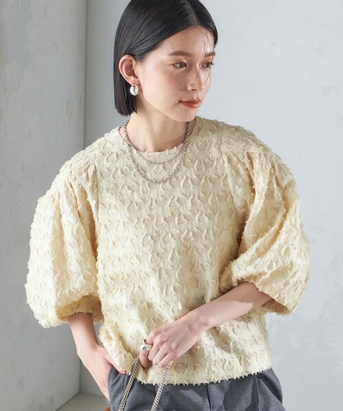 SHIPS(シップス)の「〈手洗い可能〉ジオメタリック カット ジャカード ブラウス 24SS ◇(シャツ/ブラウス・レディース・クリーム/ホワイト/ブラック・ONE SIZE)」の11枚目の写真