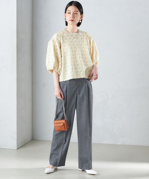 SHIPS(シップス)の「〈手洗い可能〉ジオメタリック カット ジャカード ブラウス 24SS ◇(シャツ/ブラウス・レディース・クリーム/ホワイト/ブラック・ONE SIZE)」の9枚目の写真