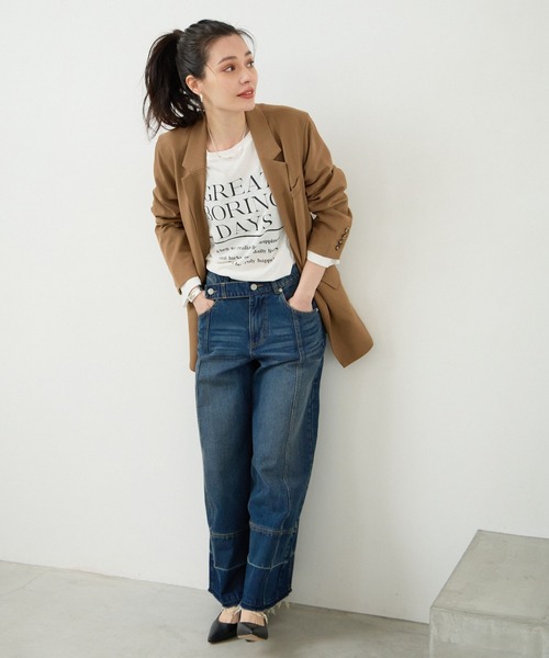 BAYFLOW（ベイフロー）の「Ｗテーラージャケット（テーラードジャケット・レディース・チャコール/ベージュ・SMALL/MEDIUM）」の5枚目の写真