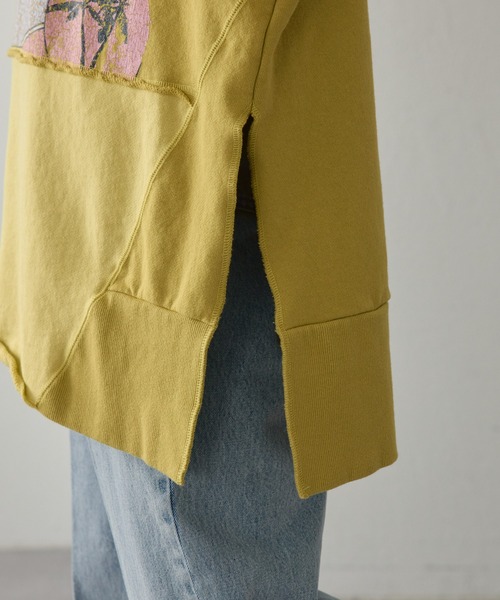 etsinta(エシンタ)の「【etsinta/エシンタ】切替スキッパースウェット(スウェット・レディース・イエロー/ライトグレー・ONE SIZE)」の4枚目の写真