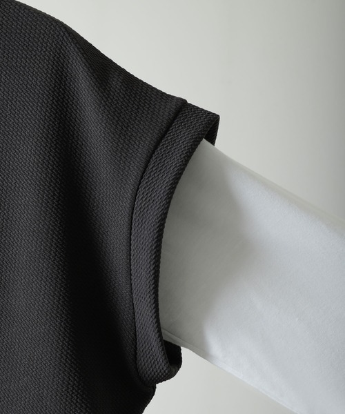 ZIP FIVE（ジップファイブ）の「ジャガード ベスト + ロンT セット レイヤード アンサンブル（Tシャツ/カットソー・メンズ・ベージュ/ブラック/グレー・MEDIUM/LARGE/X-LARGE）」の14枚目の写真