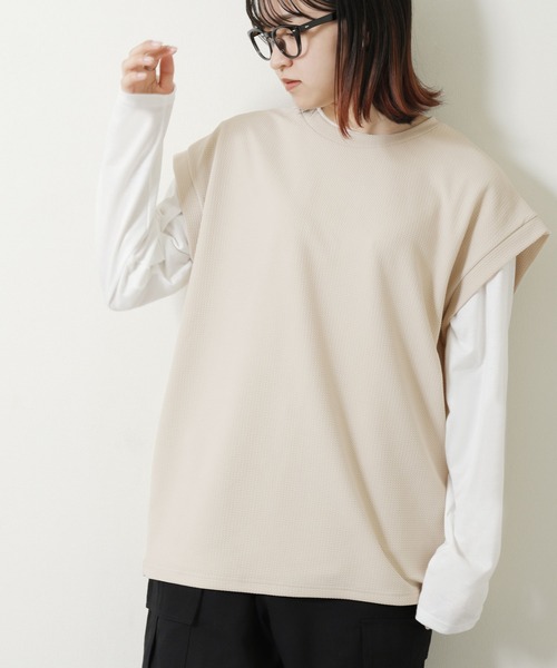 ZIP FIVE（ジップファイブ）の「ジャガード ベスト + ロンT セット レイヤード アンサンブル（Tシャツ/カットソー・メンズ・ベージュ/ブラック/グレー・MEDIUM/LARGE/X-LARGE）」の7枚目の写真