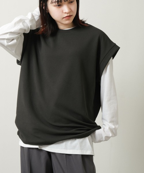 ZIP FIVE（ジップファイブ）の「ジャガード ベスト + ロンT セット レイヤード アンサンブル（Tシャツ/カットソー・メンズ・ベージュ/ブラック/グレー・MEDIUM/LARGE/X-LARGE）」の21枚目の写真