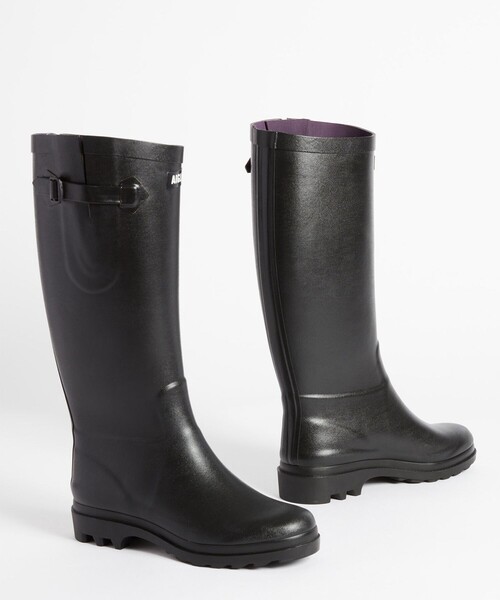AIGLE(エーグル)の「防水 エーグランティーヌ2 ラバー ロングブーツ(レインシューズ・レディース・ブラック/ライトベージュ・36/35/38/37/40/39/41)」の9枚目の写真