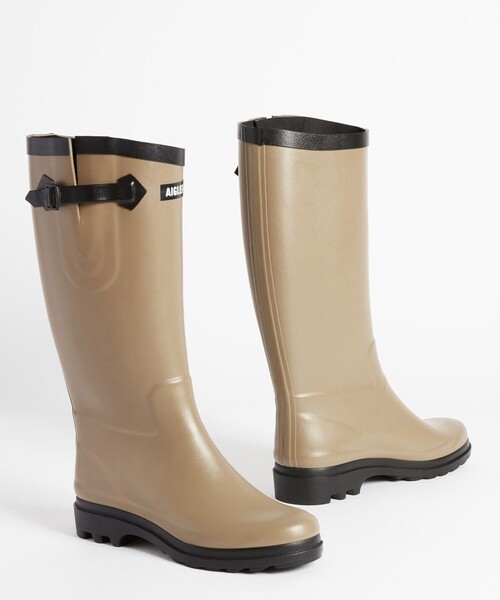 AIGLE(エーグル)の「防水 エーグランティーヌ2 ラバー ロングブーツ(レインシューズ・レディース・ブラック/ライトベージュ・36/35/38/37/40/39/41)」の13枚目の写真