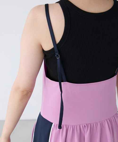 forksy.（フォルクシー）の「【forksy.】ハーフジップ配色トラックジャージキャミワンピース（ワンピース・レディース・パープル/ネイビー/チャコール・FREE）」の13枚目の写真