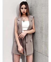 GYDA | 【SETUP着用可】BACKベルトノースリジャケット(ベスト)