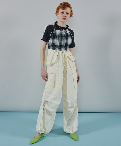 MAISON SPECIAL//サイドリボンボリュームロンパース MAISON SPECIAL（メゾンスペシャル）の「Side Ribbon Voluminous