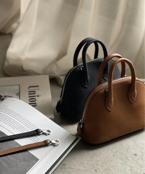 JISTORY(ジストリー)の「JISTORY/ジストリー/LEATHER MINI BOSTON BAG(ショルダーバッグ・レディース・ブラック/ブラウン・FREE/F)」の10枚目の写真