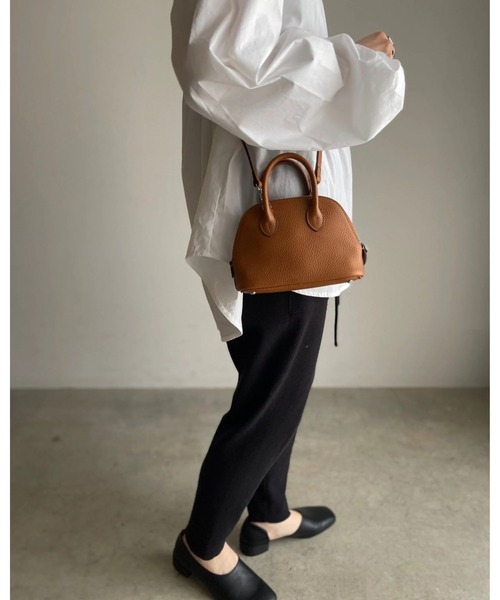 JISTORY(ジストリー)の「JISTORY/ジストリー/LEATHER MINI BOSTON BAG(ショルダーバッグ・レディース・ブラック/ブラウン・FREE/F)」の4枚目の写真