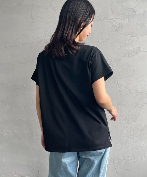 tシャツ 「MAISON DE L'ALLURE/メゾンドゥラリュール」 エンボス加工 BOXロゴTシャツ レディース MAISON DE L'ALLURE tシャツ 「MAISON L'ALLURE/メゾンドゥラ