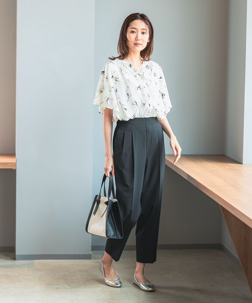 GLOBAL WORK（グローバルワーク）の「ウツクシルエットDRYテーパードパンツ/986650（その他パンツ・レディース・モカ/マスタード/グリーン系6/ネイビー/ピンク/ブルー系3/グレー/ブラック/グレイッシュベージュ/カーキ系8・XS/S/M/L/XL/XXL）」の22枚目の写真