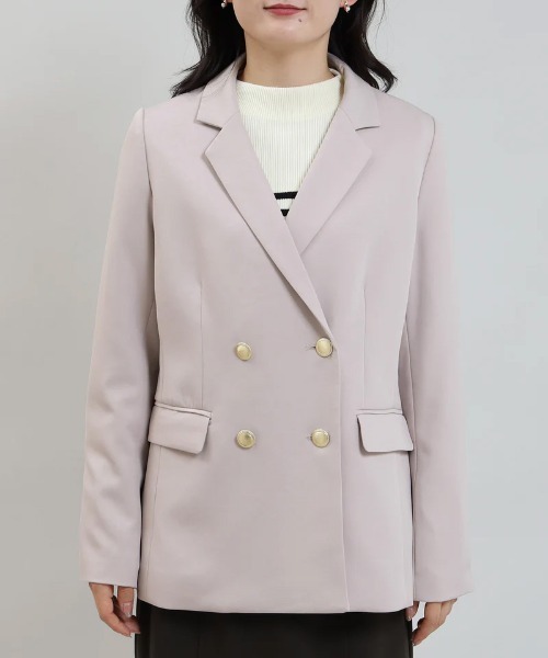 TRUDEA（トルディア）の「ダブルクロス ダブル釦ジャケット（テーラードジャケット・レディース・ネイビー/ライトグレー/ブラック・SMALL/MEDIUM/LARGE/X-LARGE）」の11枚目の写真